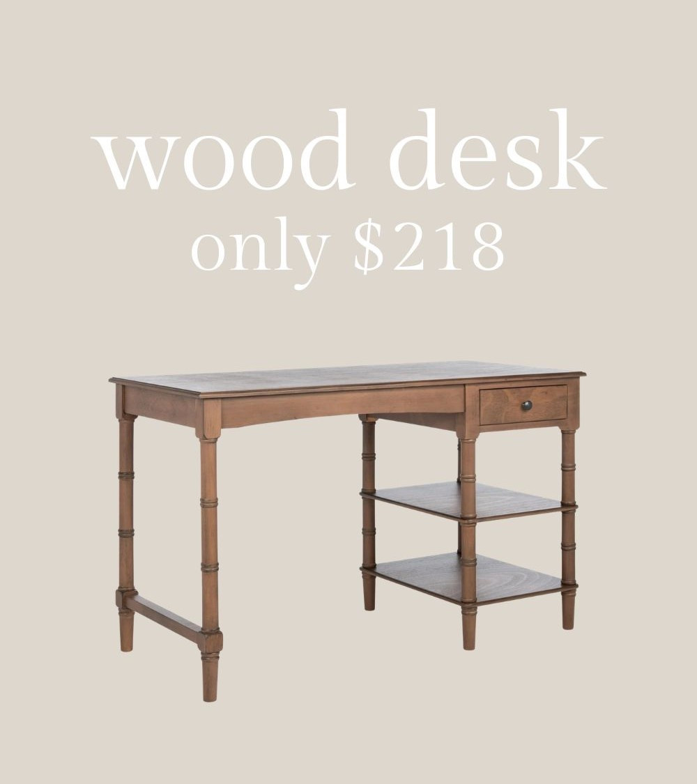This pretty wood desk is only $218! Free and fast shipping! Home office. Desk. 

#LTKHome