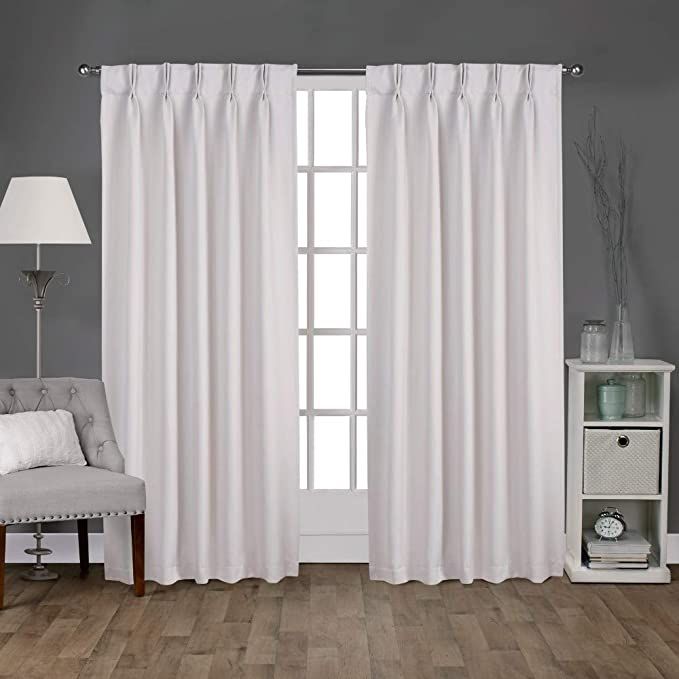 Exclusive Home Sateen Twill Woven Room Darkening Blackout Pinch Pleat/Hidden Tab Top Curtain Pane... | Amazon (US)