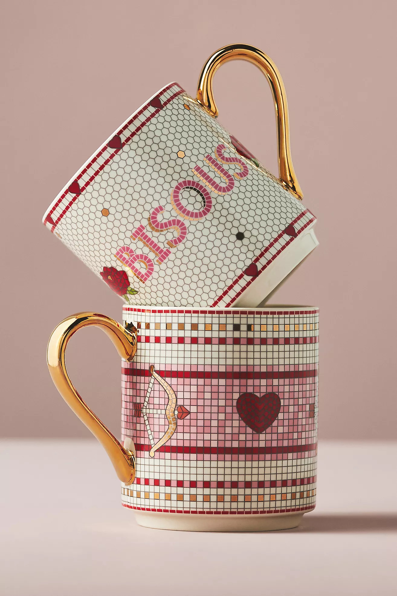 The Bistro Tile Stoneware Mug: Valentine's Edition | Anthropologie (US)