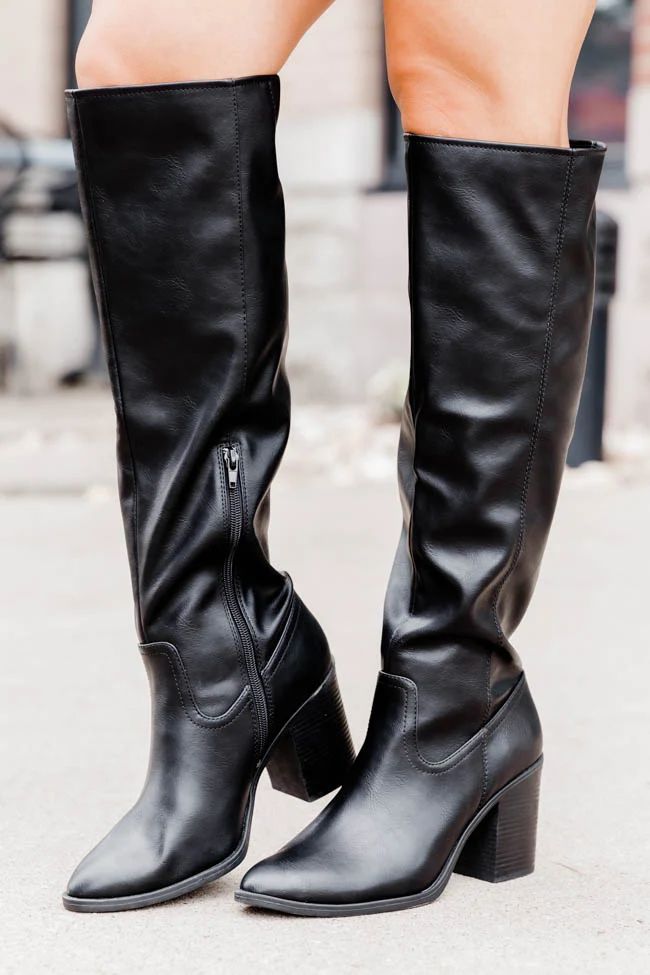 Kinsley Black Tall Boot | Pink Lily