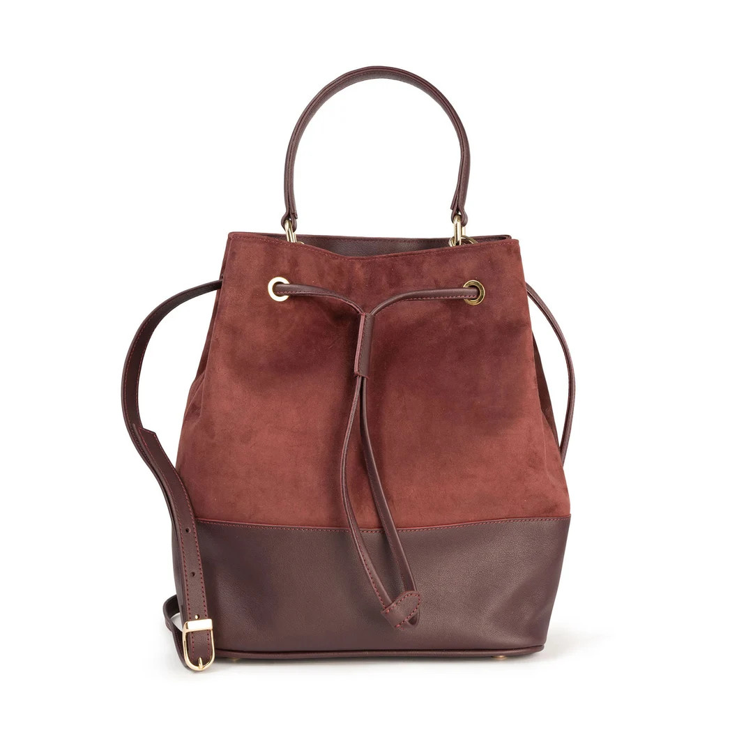 Handmade Suede Leather Bucket Bag: Women's Shoulder Purse - Etsy | Etsy (US)