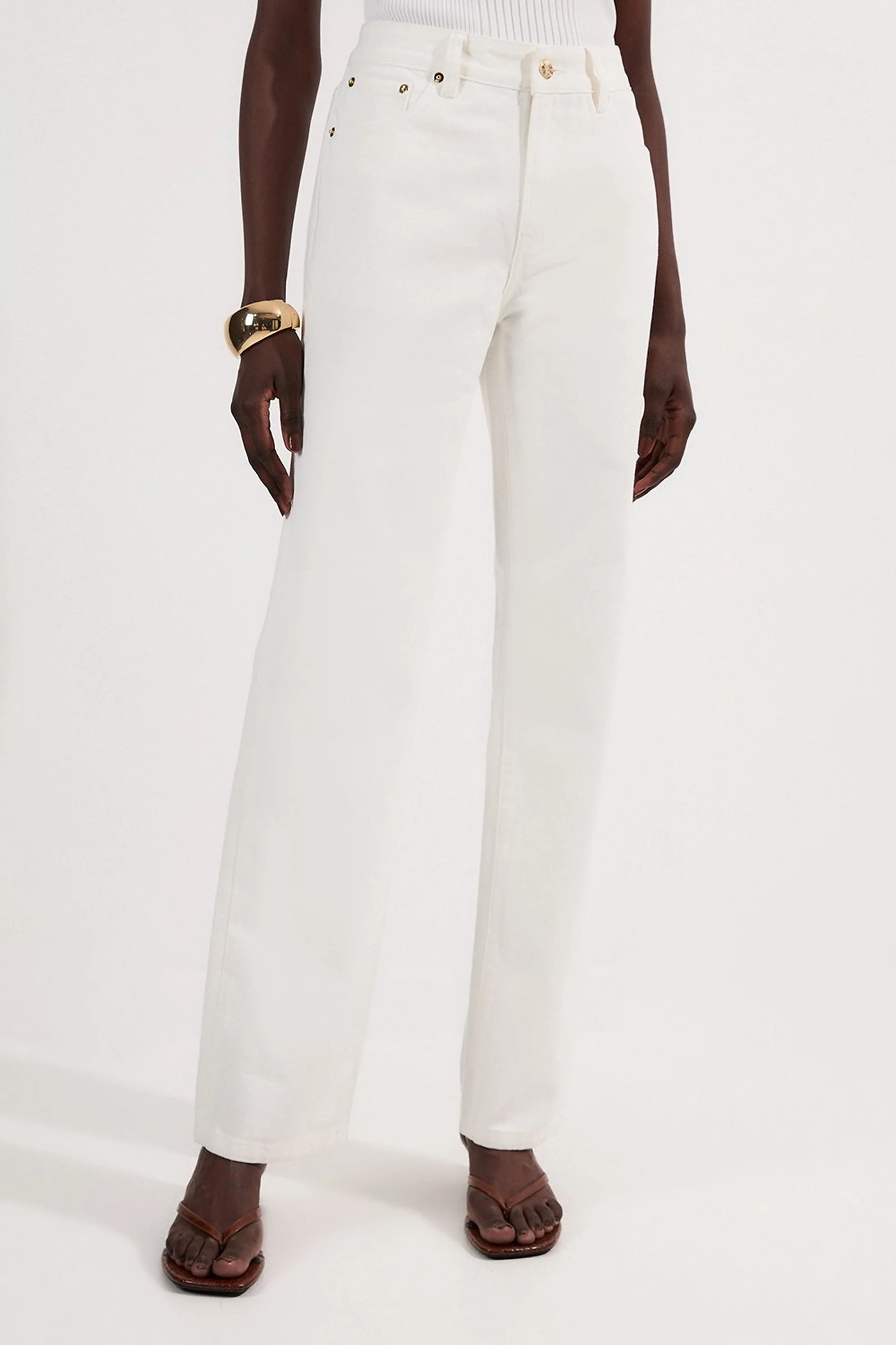 Rigid Denim Mid Rise Straight Leg Jean | Karen Millen UK + IE + DE + NL