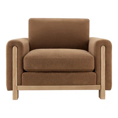 Adika Upholstered Club Chair with Wood Trim | Wayfair North America