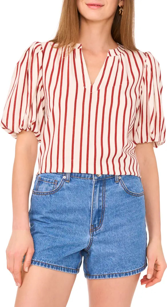 Vince Camuto Stripe Puff Sleeve Top | Nordstrom | Nordstrom