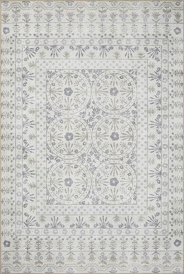 Rifle Paper Co. x Loloi Maison Collection MAO-03 Rosette Ivory 2'-6" x 7'-6" Runner Rug | Amazon (US)