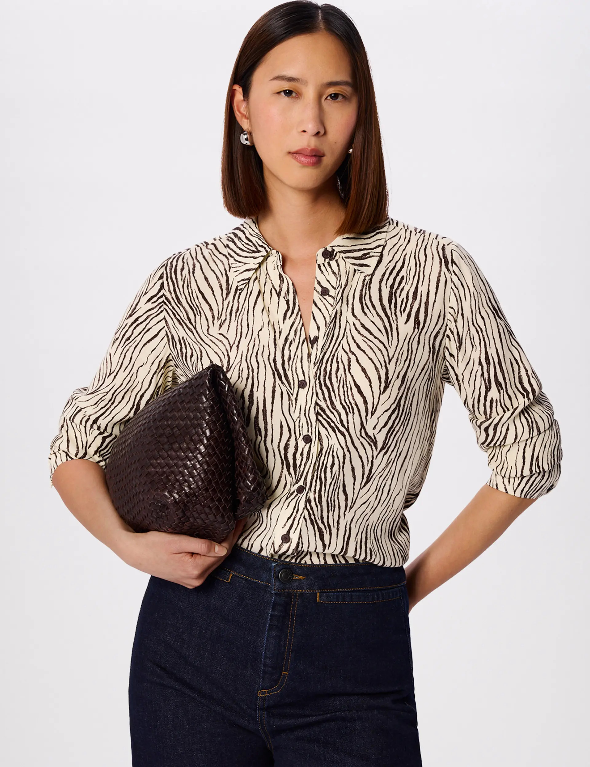 Whistles Zebra Button Through Shirt (Women) | Nordstrom | Nordstrom