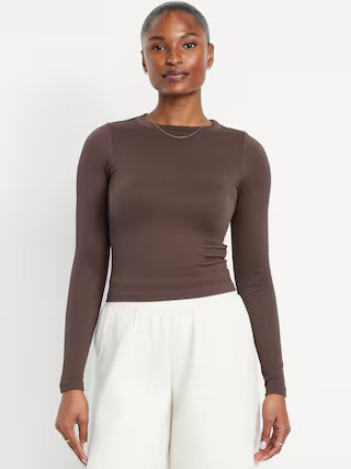 Exhale Seamless Fitted Rib T-Shirt | Old Navy (US)