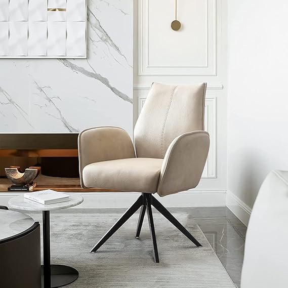 jiexi Modern Ergonomic Office Chair, Desk Chair no Wheels, Home Office Computer Desk Chair, Uphol... | Amazon (US)