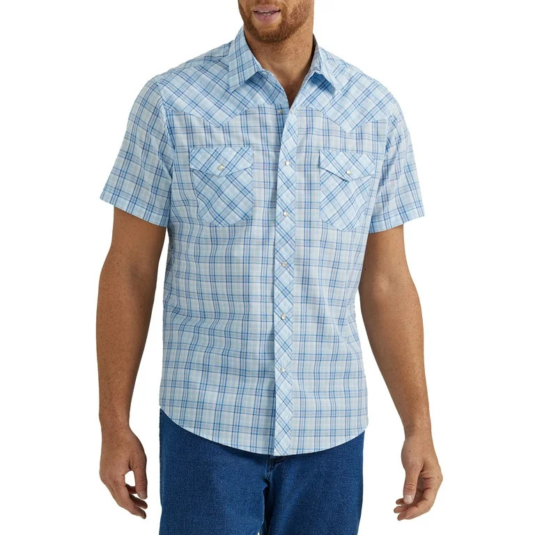 Wrangler® Men's Regular Fit Short Sleeve Western Shirt, Sizes S-5XL | Walmart (US)