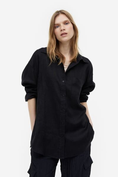 Oversized linen shirt | H&M (UK, MY, IN, SG, PH, TW, HK)