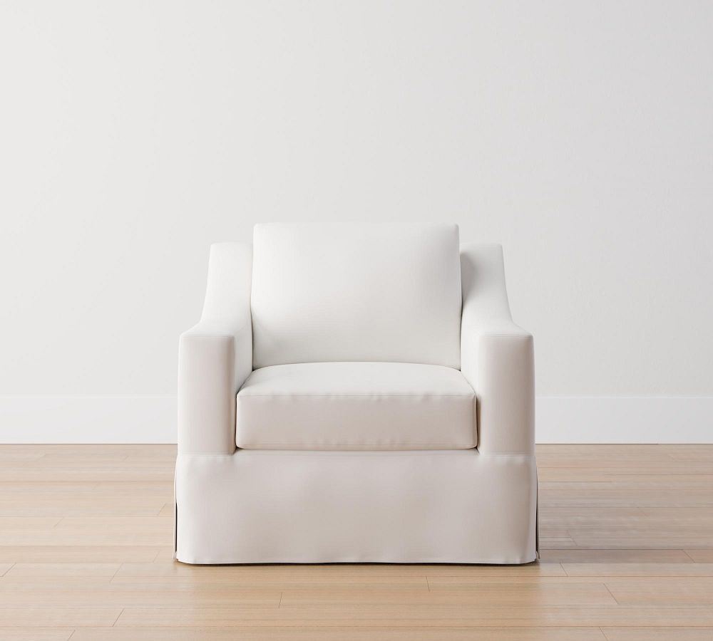 York Slope Arm Slipcovered Armchair | Pottery Barn (US)