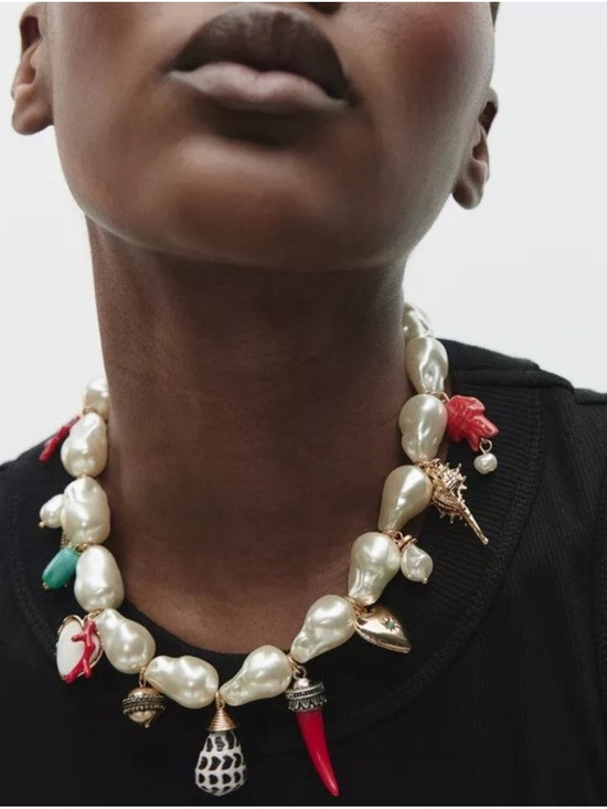 ZARA Charm and Pearl Necklace NWT | Poshmark