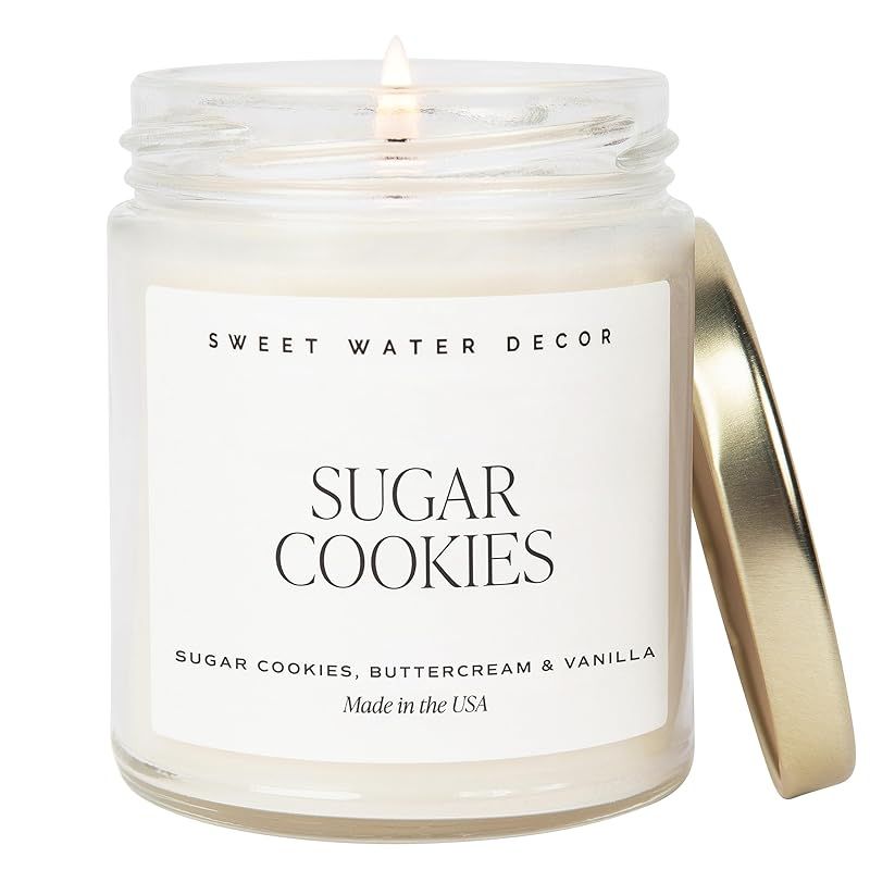 Sweet Water Decor Sugar Cookies Candle | Sugar Cookies, Vanilla, and Buttercream Scents | Christm... | Amazon (US)