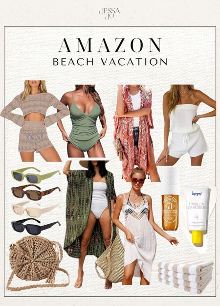 Amazon beach vacation neutral beach accessories cover up swimsuit beach towel beach bag 

#LTKunder100 #LTKunder50 #LTKswim