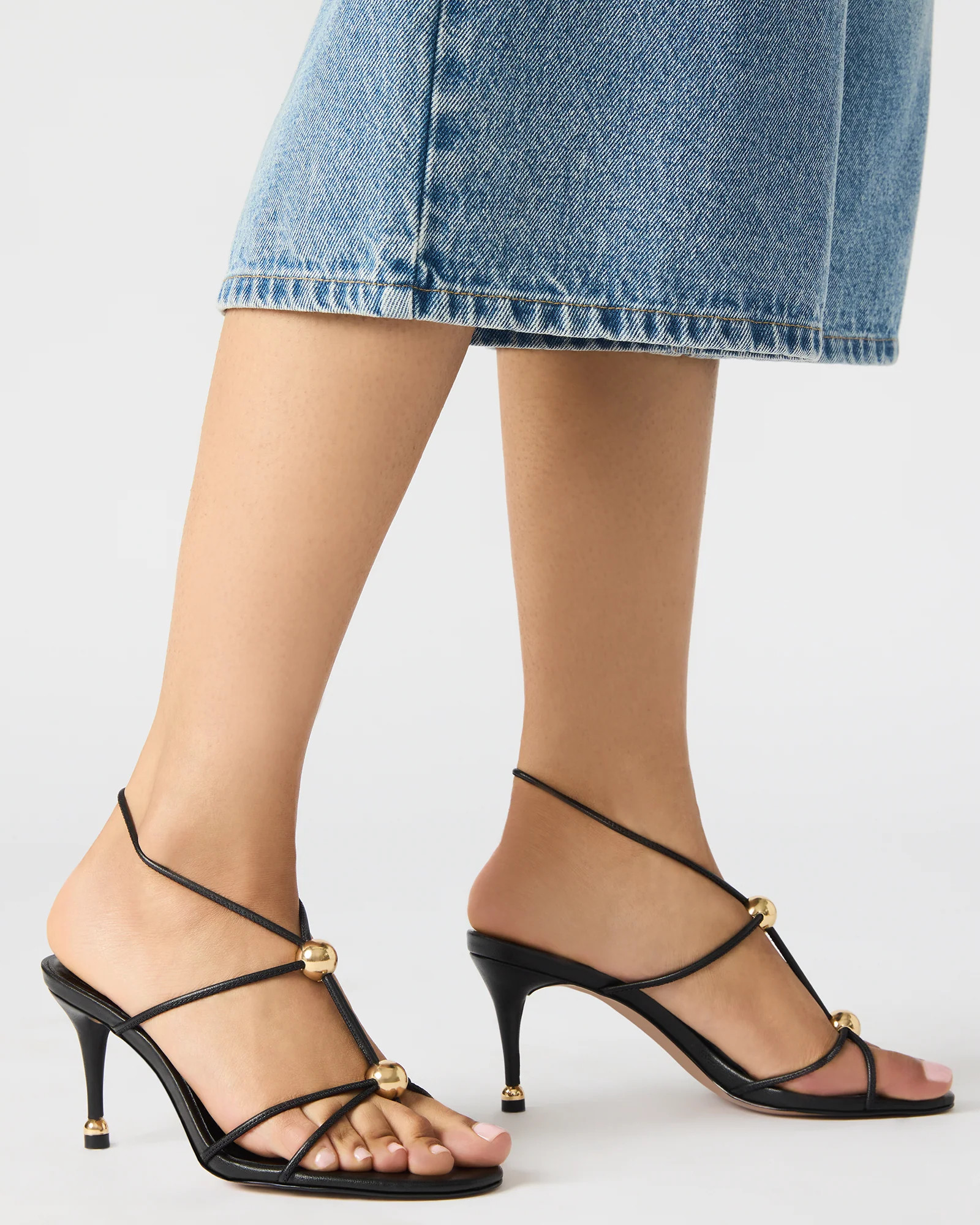 RAMOS Black Strappy Stiletto Women's Heel | Steve Madden (US)