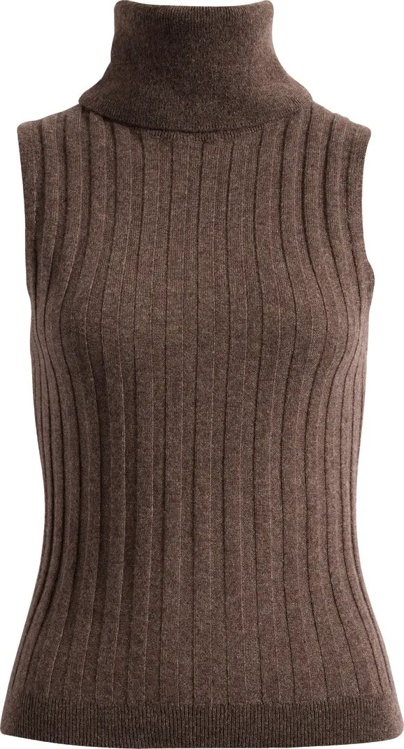 Reformation Rowyn Cashmere & Wool Sleeveless Rib Turtleneck Sweater | Nordstrom | Nordstrom