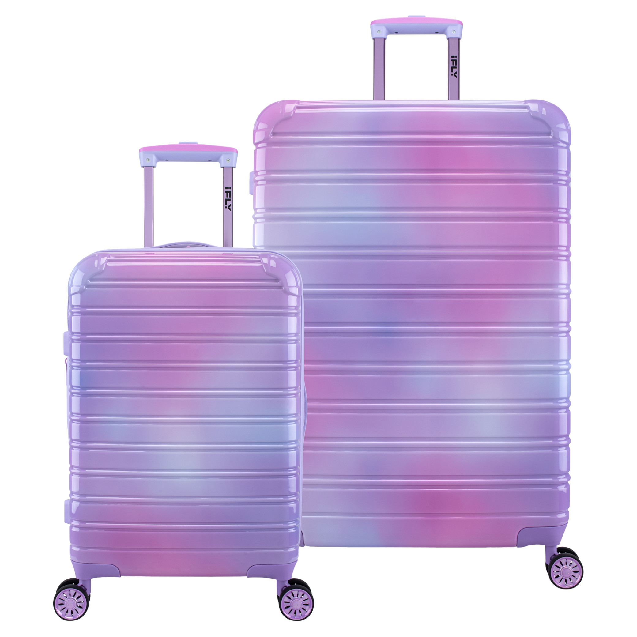 iFLY Hardside Luggage Fibertech 2 Piece Set, 20" Carry-On Luggage and 28" Checked Luggage, Pastel... | Walmart (US)