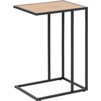Seaford Black Metal Side Table with Oak Top | Debenhams UK