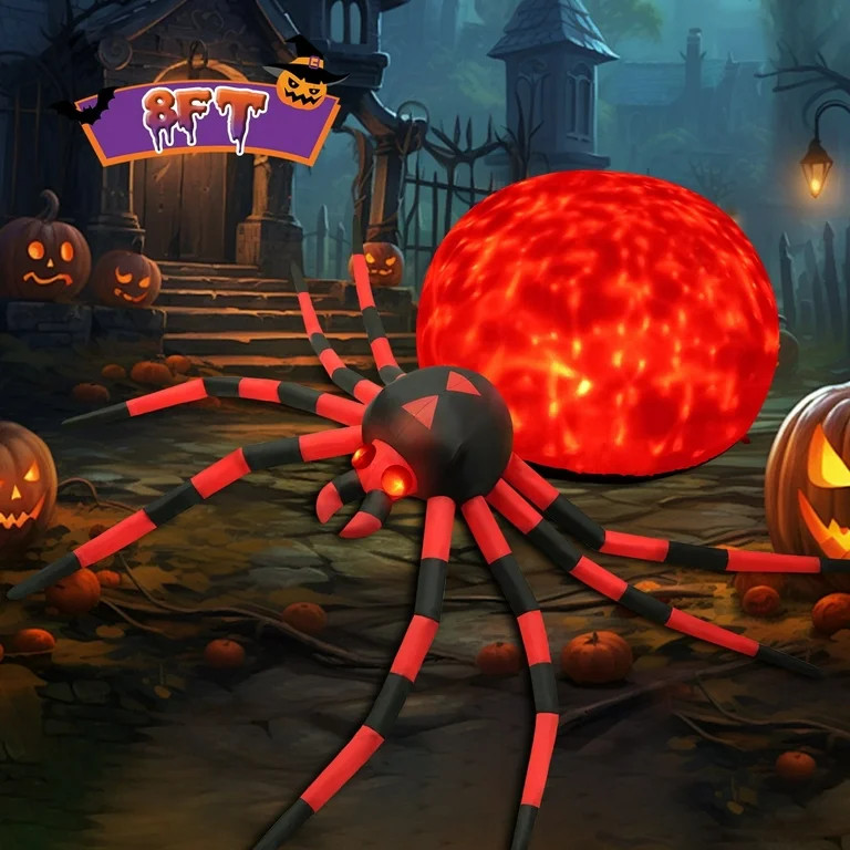 Yexmas 8FT Halloween Inflatables Outdoor Decorations Giant Spider Decorations with LED Lights and... | Walmart (US)