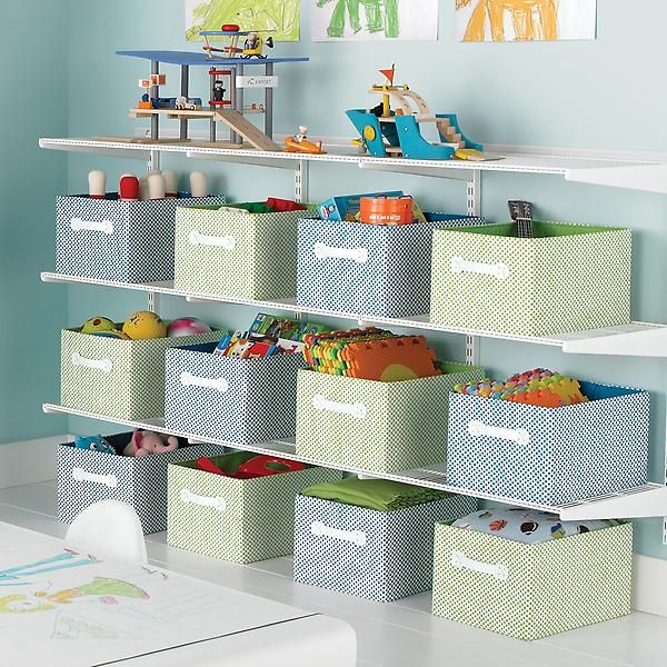 White Elfa Activity Room Shelving | The Container Store