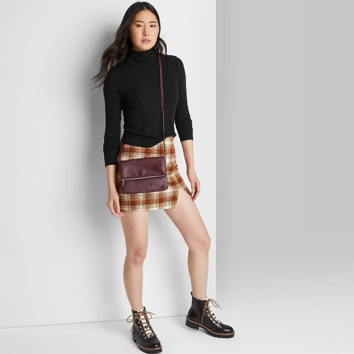 Women's Long Sleeve Turtleneck Seamed Detail T-Shirt - Wild Fable™ | Target