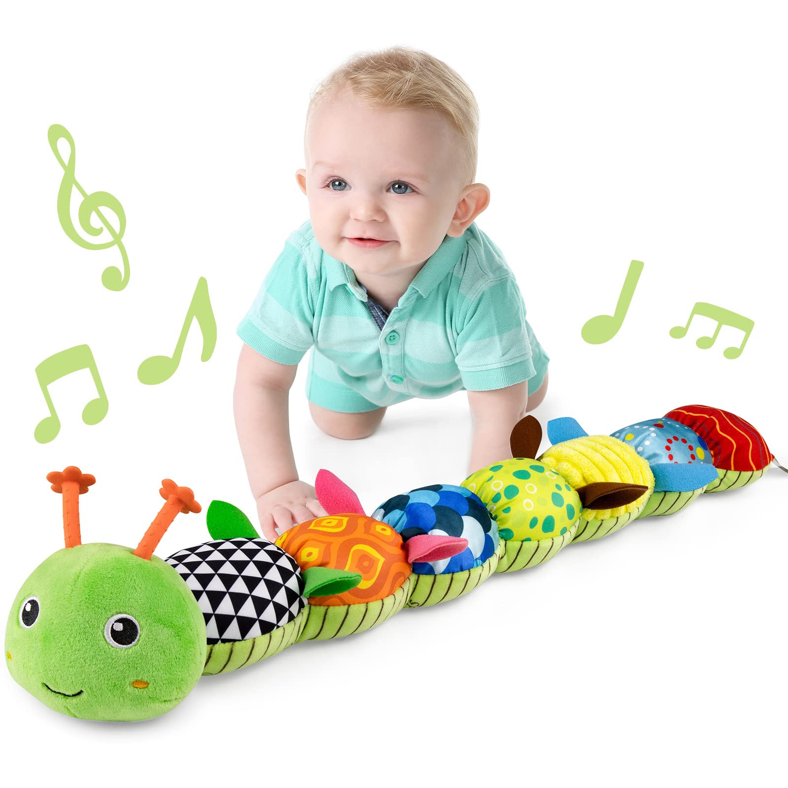 LIGHTDESIRE Baby Toys Musical Caterpillar,Infant Stuffed Animal Toy with Crinkle and Rattles,Soft... | Amazon (US)