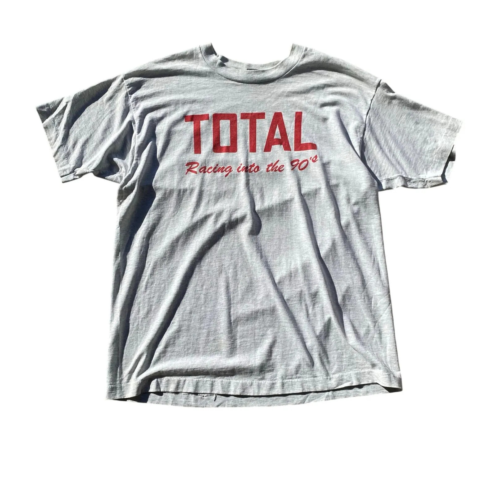 90s Total Tee XL Vtg Red Gray Graphic Printed Tshirt Single Stitch Screen Stars | Etsy (US)