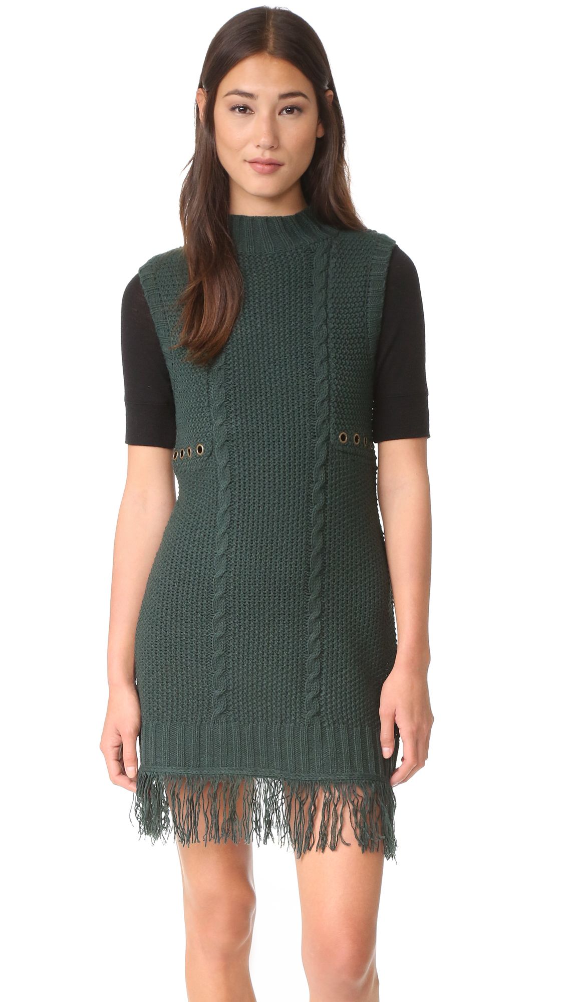Moon River Turtleneck Sweater Dress - Teal | Shopbop