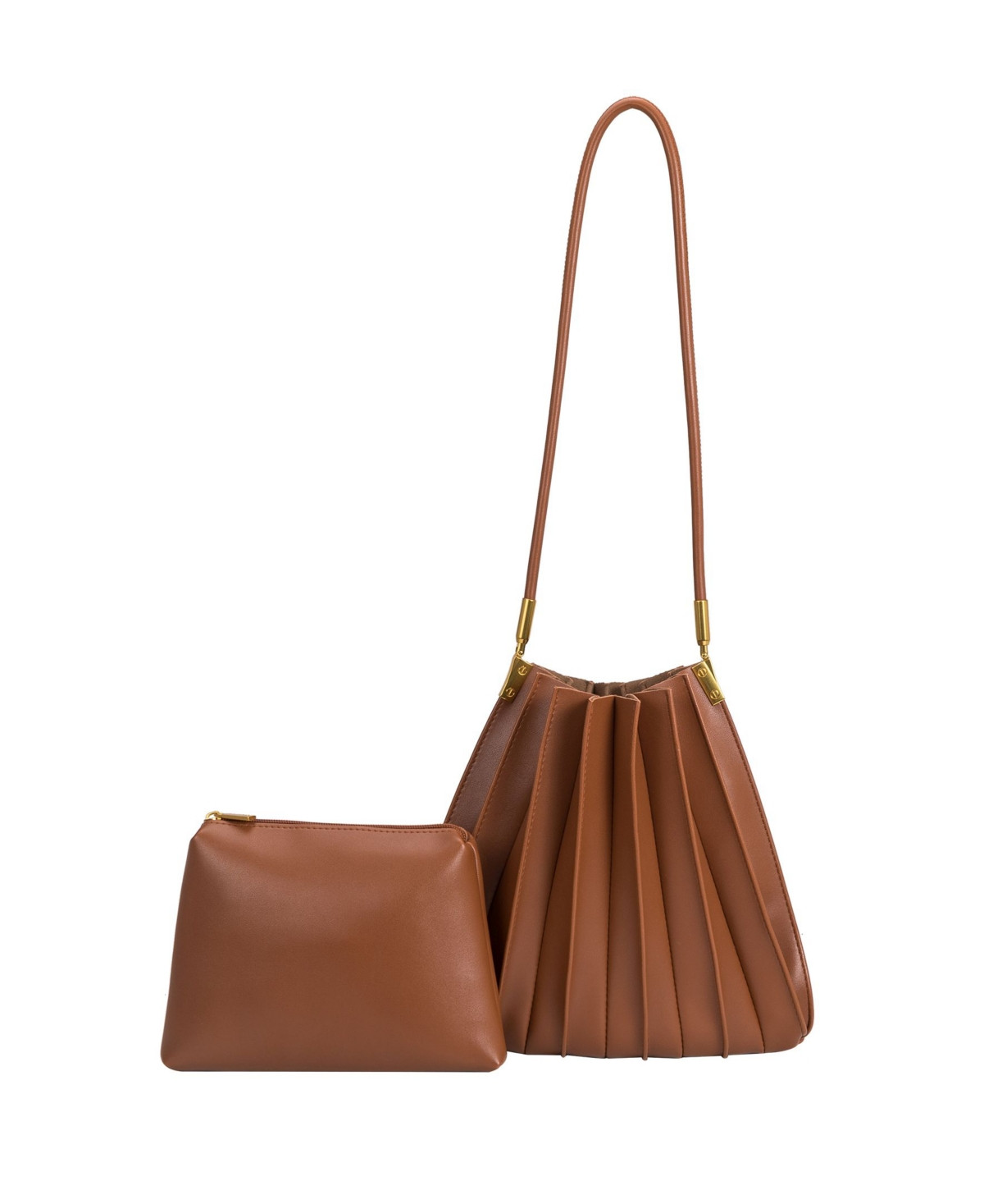 Melie Bianco Carrie Pleated Vegan Leather Shoulder Bag | Macys (US)