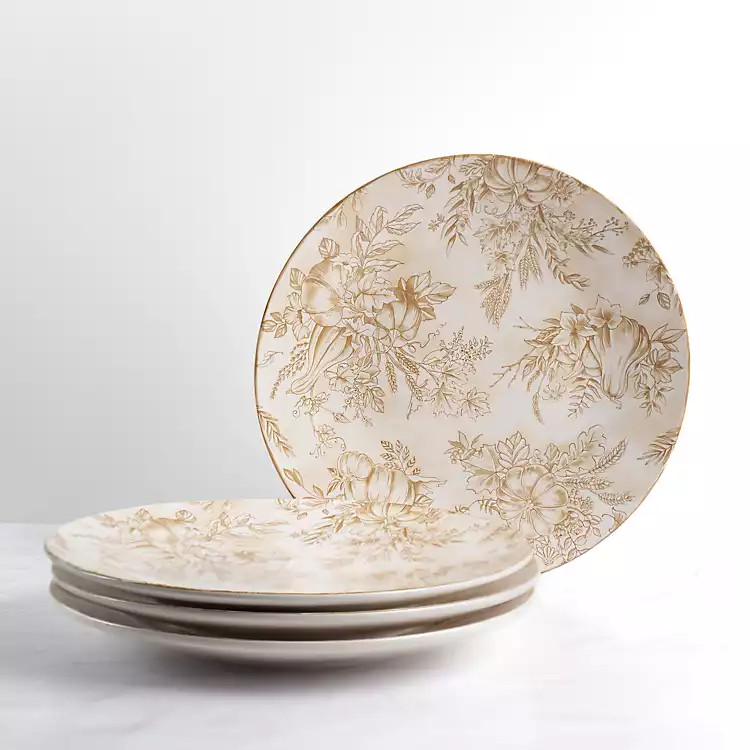 Autumn Spice Toile Dinner Plates, Set of 4 | Kirkland's Home