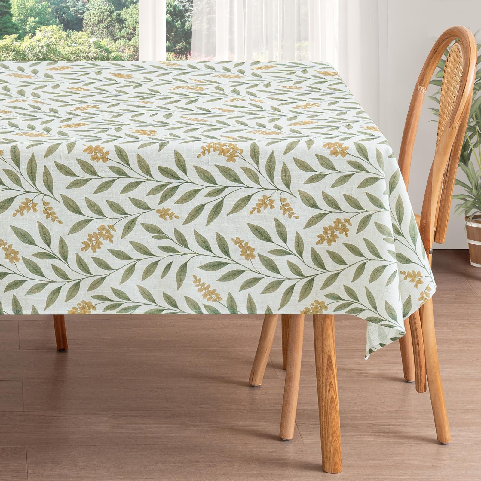 H.VERSAILTEX Linen Table Cloths Floral Printed Tablecloth Spill-Proof Waterproof Table Cover for ... | Amazon (US)
