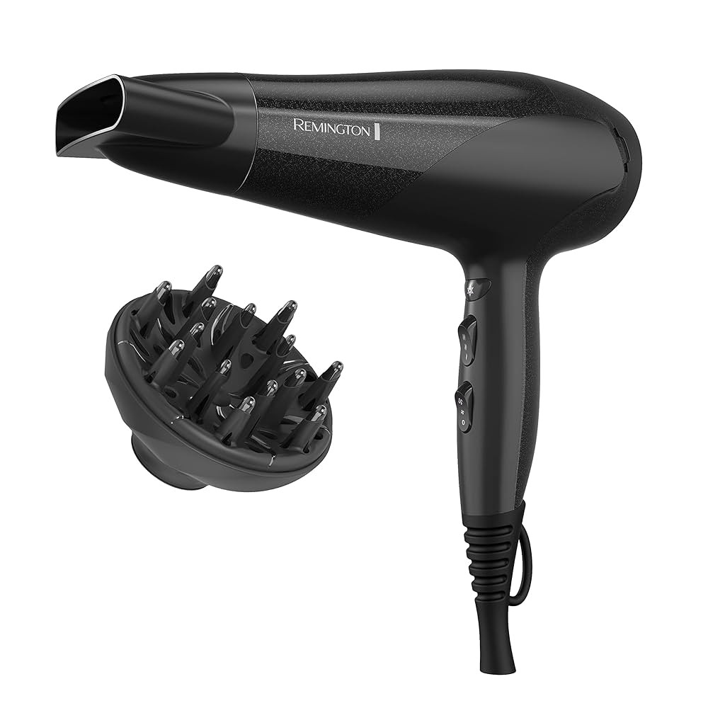 Remington Damage Protection Hair Dryer with Ceramic Ionic Tourmaline Technology, Black, Diffuser ... | Amazon (US)