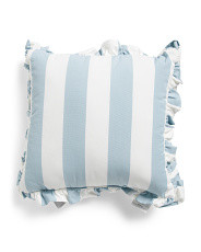 Made In Usa 18x18 Cabana Striped Ruffle Indoor Outdoor Pillow | Throw Pillows | Marshalls | Marshalls