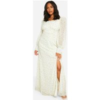 boohoo Women's Plus Floral Corset Detail Maxi Milkmaid Dress in Lemon | Size: 14 | Denim/Chiffon | boohoo (US & Canada)