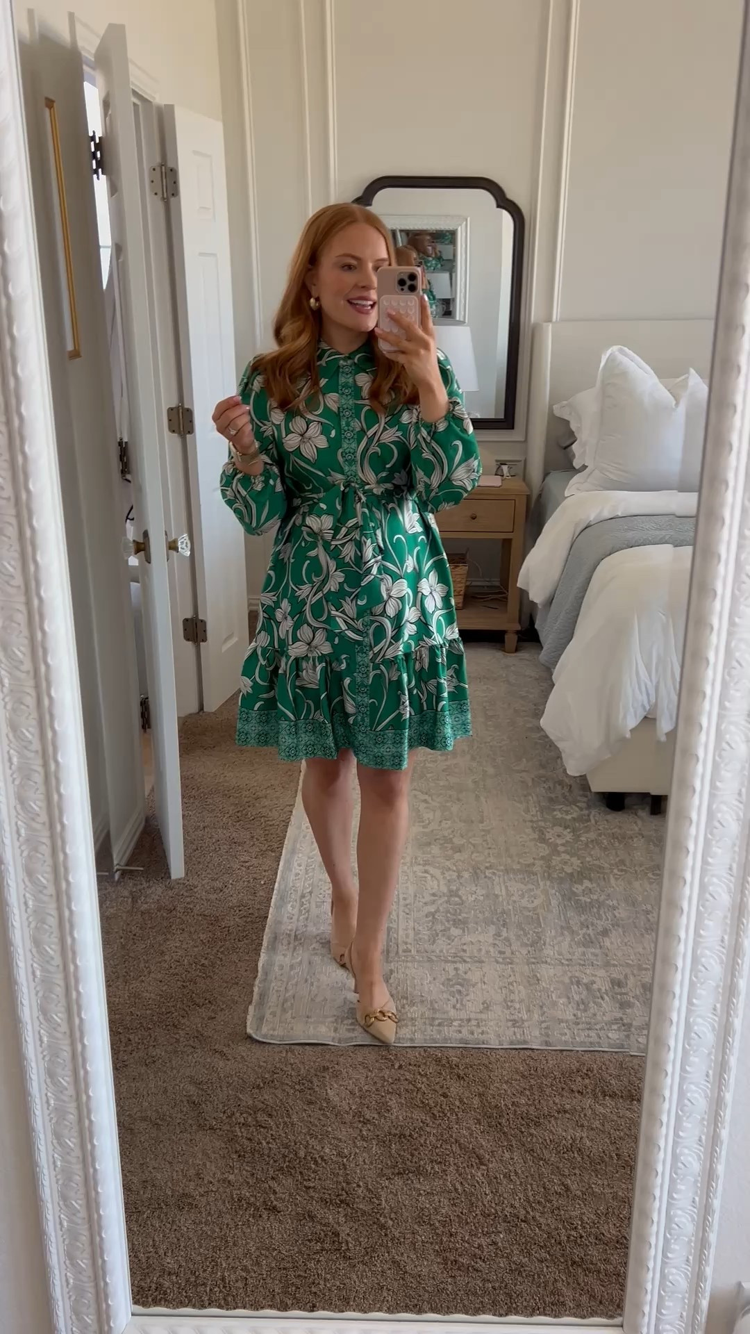 I can’t get enough of this color for spring! The details on this dress are so gorgeous in person. It’s not maternity but does fit well with the bump! 

#LTKStyleTip #LTKBump #LTKWatchNow