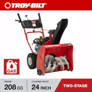Troy-Bilt Storm 24 in. 208 cc Two- Stage Gas Snow Blower with Electric Start Self Propelled Storm... | The Home Depot