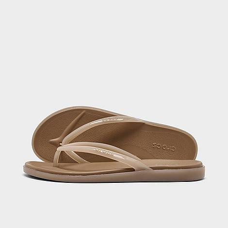Crocs Women's Miami Round Toe Jelly Flip Flop Sandals in Milk Chocolate Jelly Size: 11.0 | JD Sports (US)