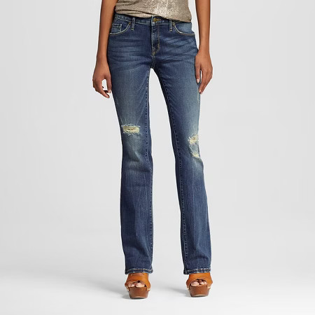 Women's Mid-rise Skinny Bootcut Jeans Dark Wash - Mossimo™ | Target