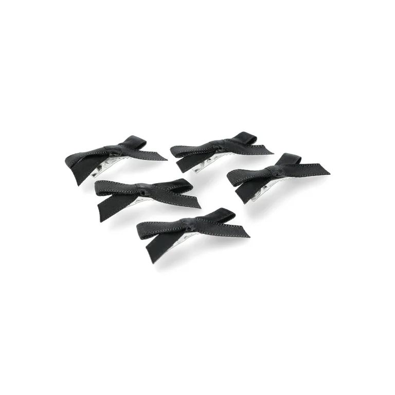 No Boundaries Ribbon Bow Hair Clips, 5 Pack, Women’s - Walmart.com | Walmart (US)