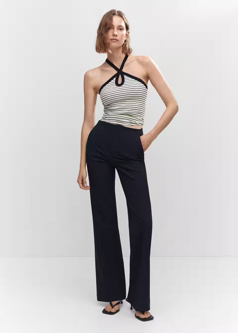 Halter-neck knitted top | MANGO (US)