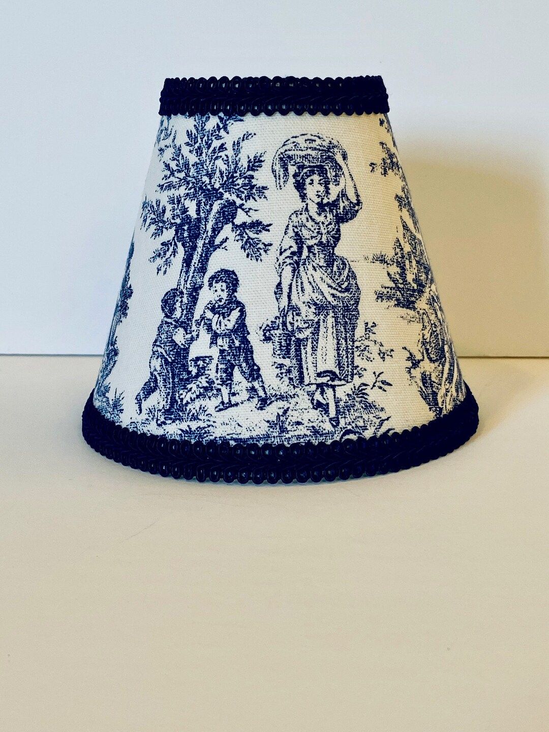 Navy Blue Toile Sconce Chandelier Lamp Shade - Etsy | Etsy (US)