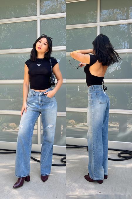 Backless Cut-Out Top: size S
Light Wash Distressed Jeans: size S
Red Croc Boots: true to size

90s outfit, casual, fall look, cool girl

#LTKfindsunder50 #LTKstyletip #LTKshoecrush