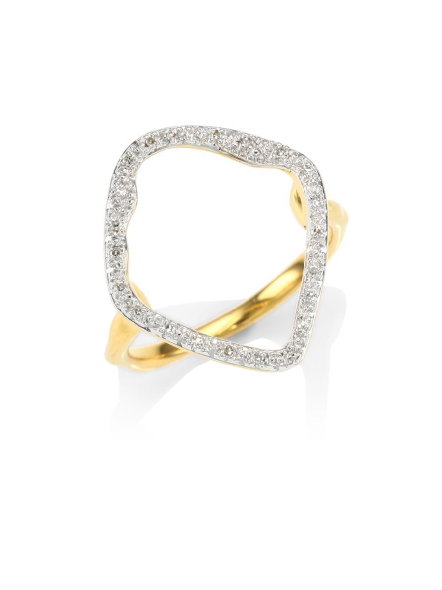 monica vinader riva pave hoop ring/goldtone | Saks Fifth Avenue