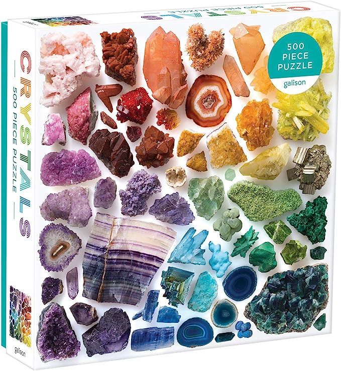 Galison Rainbow Crystals Jigsaw Puzzle, 500 Pieces, 20”x20” – Features an Array of Crystals... | Amazon (US)