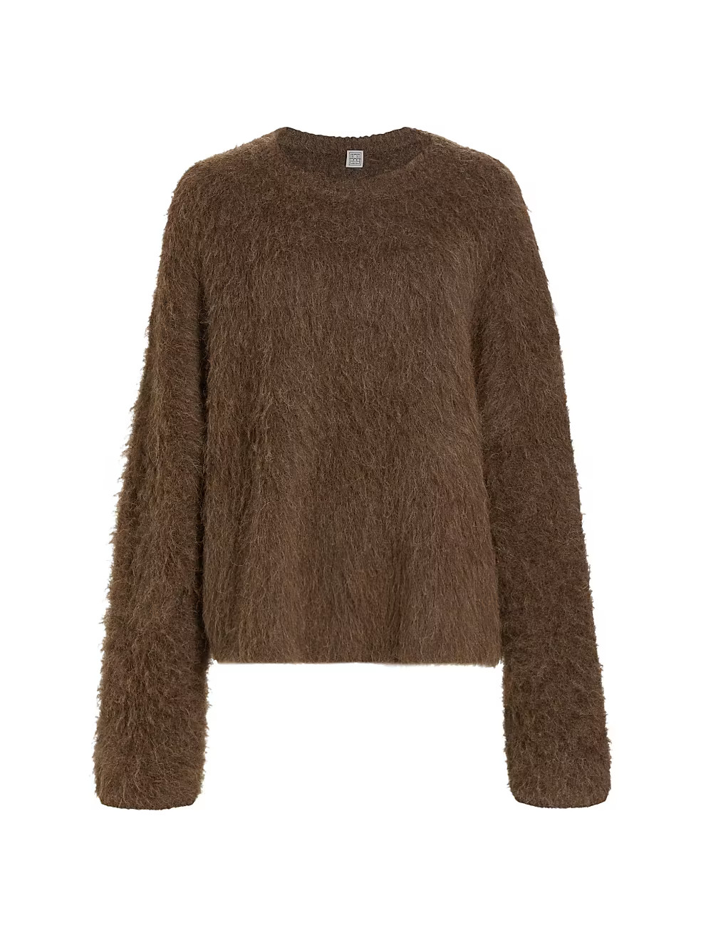 Totême Boxy Alpaca-Knit Crewneck Sweater | Saks Fifth Avenue