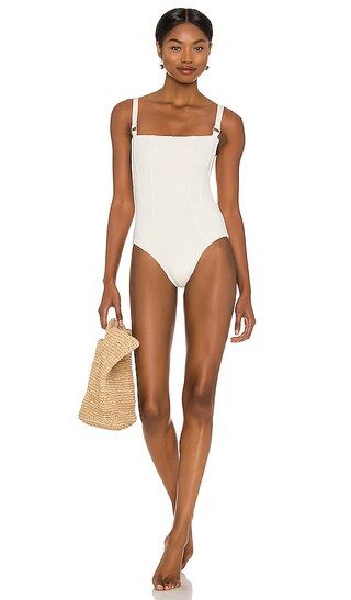 Hunter One Piece Bikini in Cream Snake Texture | Revolve Clothing (Global)