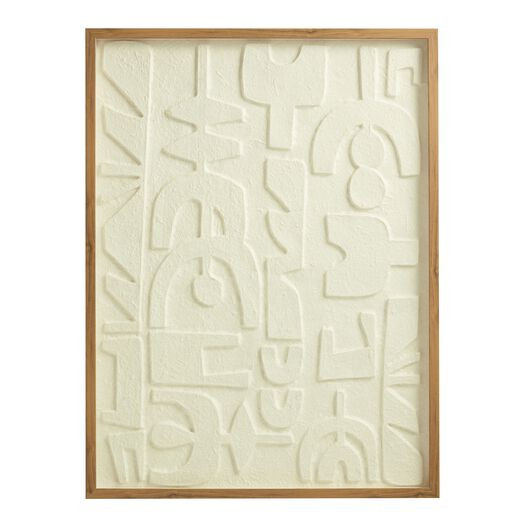 White Rice Paper Abstract Glyph Shadow Box Wall Art by World Market | World Market