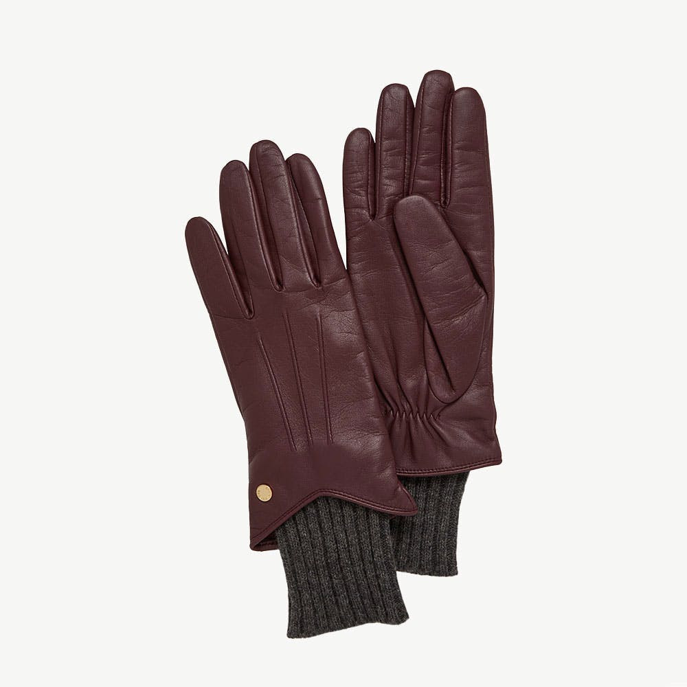 Grange Gloves - Burgundy | Strathberry