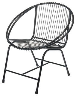 Veranda Metal Wire Chair, Black Filigree | Houzz 