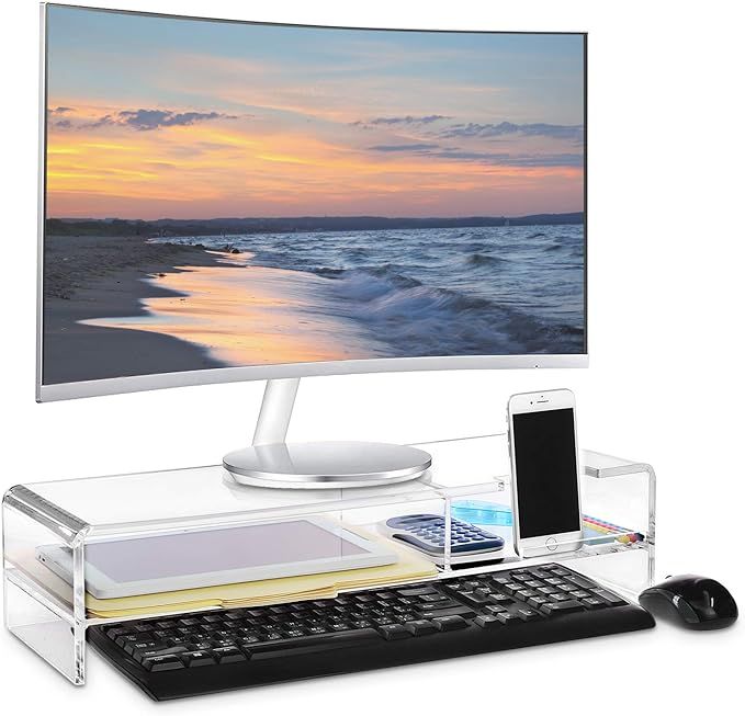 Ikee Design Premium Acrylic Monitor Stand, Monitor Riser/Computer Stand for Home Office Business ... | Amazon (US)